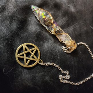 Glow-in-the-dark Pendulum with Bronze Pentacle