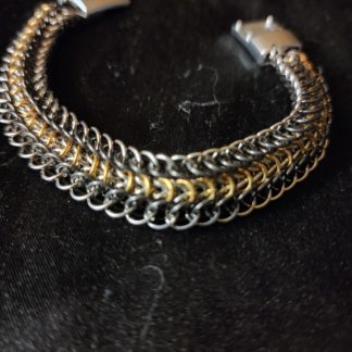 Black and Brass Wyvern's Back bracelet