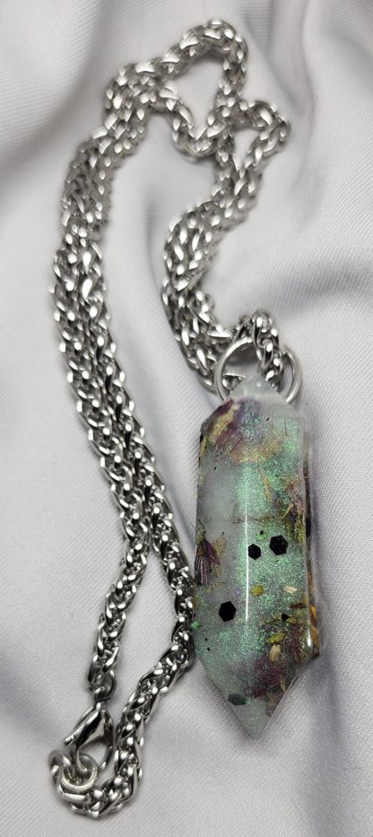 Super Blue Moon Resin Necklace 3 - Image 3