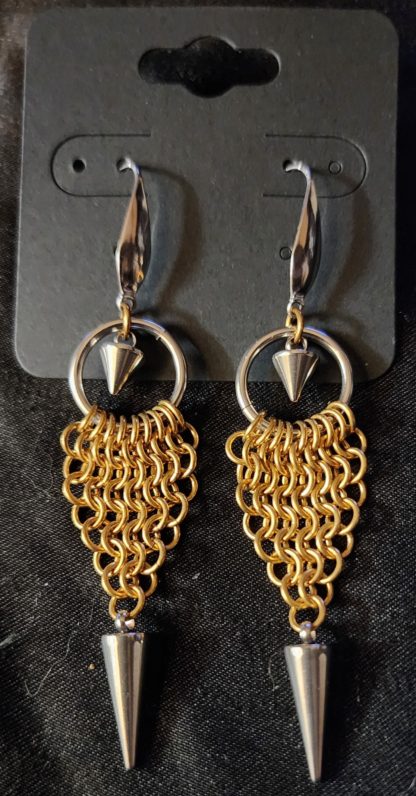 Spiked Twice Brass Earrings