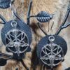 Black and Steel Baphomet Earrings - Image 2