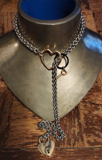 Golden Heart Lock Slip Chain