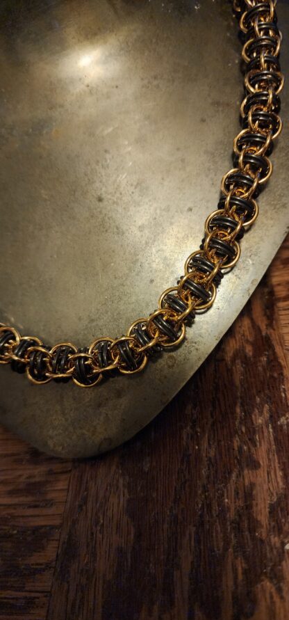 Brass and Titanium Bore Worm Necklace - Image 3