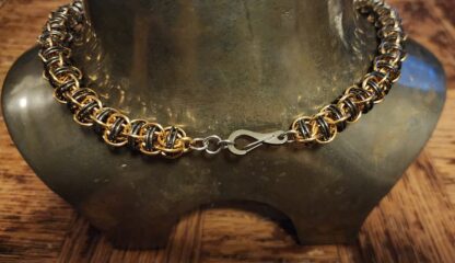 Brass and Titanium Bore Worm Necklace - Image 4