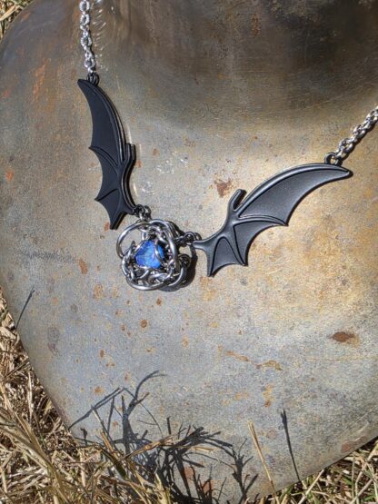 Black and Bahama Blue Bat Choker