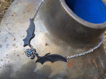Black and Bahama Blue Bat Choker - Image 3