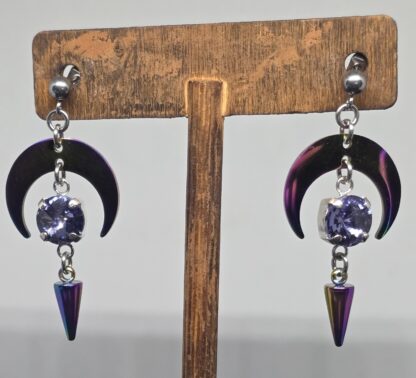 Rainbow with Amethyst Moon Earrings - Image 2