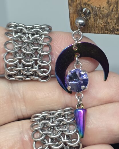 Rainbow with Amethyst Moon Earrings - Image 3