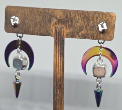 Rainbow with Amethyst Moon Earrings - Image 4