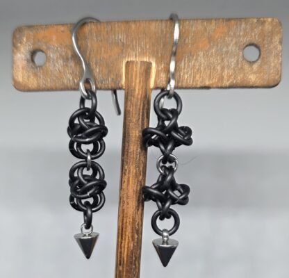 Spiked Black Octic Earrings - Image 2