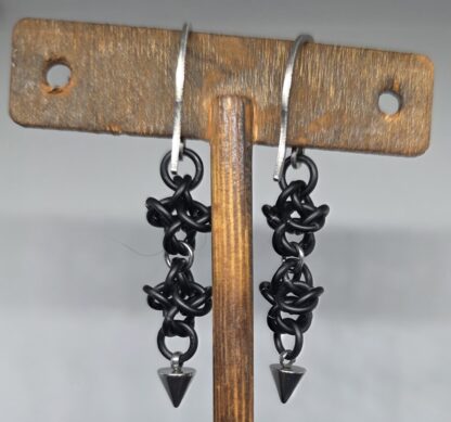 Spiked Black Octic Earrings - Image 4